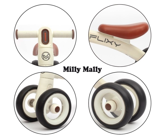 Pojazd Jeździk dla dziecka, lekki, koła EVA, Milly Mally Kremowy, wiek 1+